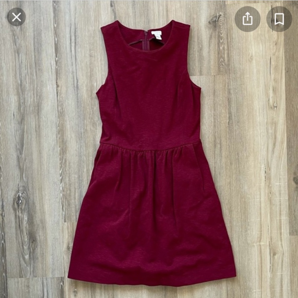 J. Crew sleeveless Maroon Dress w/ POCKETS